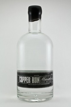 Copper Run Distillery un-aged corn whiskey moonshine. - Image via