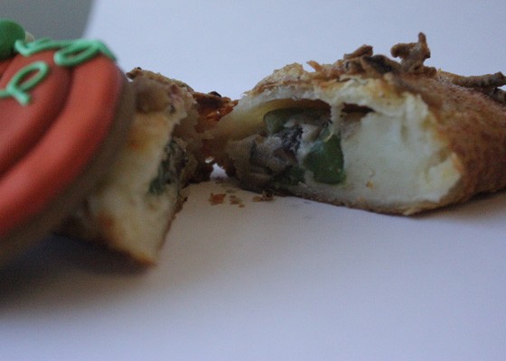 The green-bean casserole hand pie topped with crispy onions. | Nancy Stiles