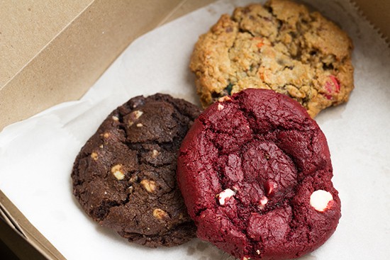 Specialty cookies include the red velvet, chocolate white-chocolate chip and "Monster."