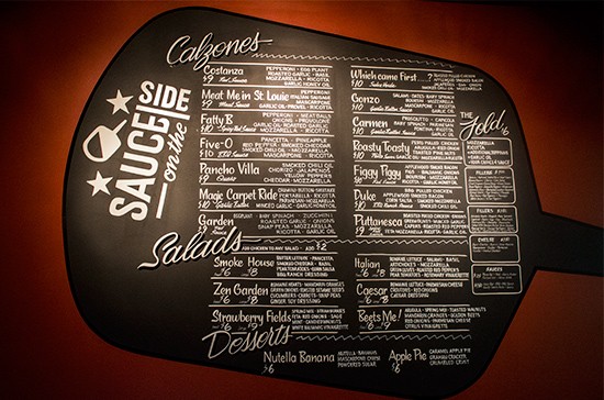 The menu.