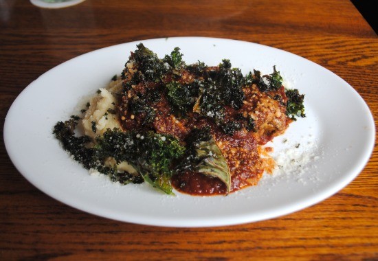Big Sky Vegetarian "Meatloaf," served with mashed potatoes. - Julia Gabbert