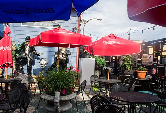 Available seating on the patio.