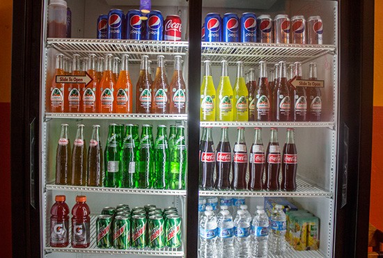 Beverage options include Mexican sodas and more.