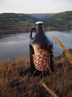 This photo of a beer growler has received the craft-beer-enthusiast stamp of approval. - IMAGE VIA