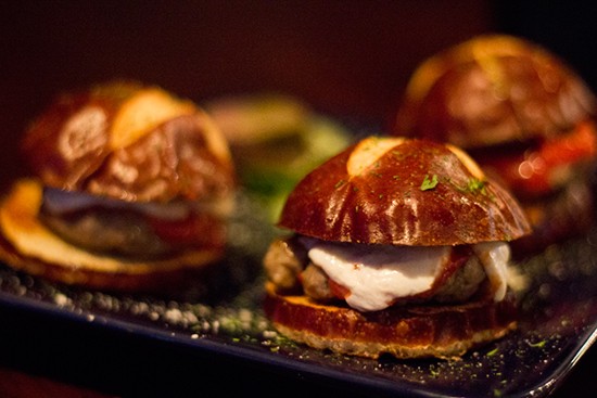 Sausage sliders with mozzarella and tomato sauce at Van Goghz. | Photos by Mabel Suen