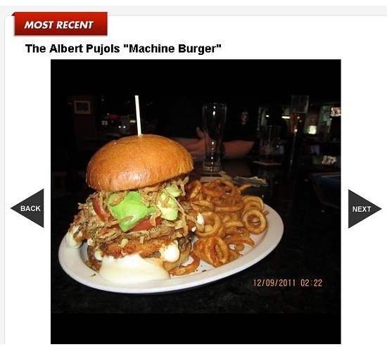 The Albert Pujols-inspired "Machine" burger - Screenshot: www.tmz.com