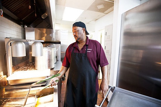 Owner Charles Butler in the Lil' Mickey's kitchen - JENNIFER SILVERBERG