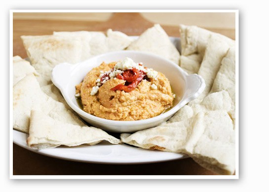 &nbsp;&nbsp;&nbsp;&nbsp;&nbsp;&nbsp;&nbsp;The roasted red pepper hummus can also be ordered with fresh veggies. | Jennifer Silverberg