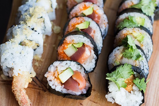 "Crunch," "Crazy" and "Mexican" sushi rolls.
