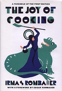 The original 1931 Joy of Cooking. The cover, designed by Marion, depicts St. Martha of Bethany, the patron saint of cooking. - THEJOYKITCHEN.COM