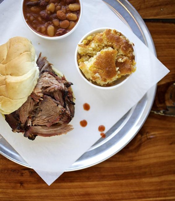 The brisket, with sides, at PM BBQ. - Jennifer Silverberg
