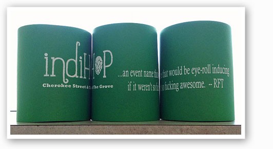 &nbsp;&nbsp;&nbsp;&nbspLike a misprinted stamp, this IndiHop koozie is sure to be a collector's item.