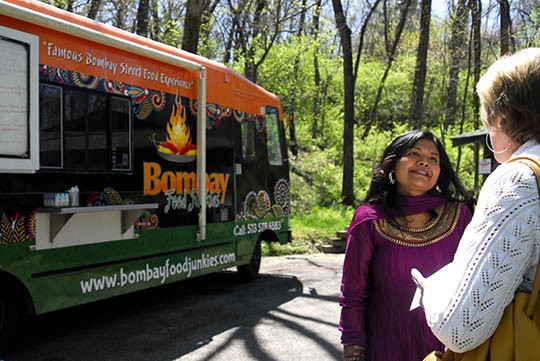 Krupa Panchal in front of her new food truck, Bombay Food Junkies | Kaitlin Steinberg