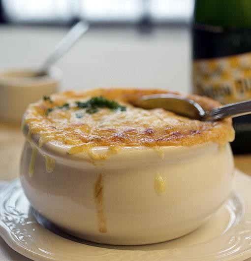 The onion soup at Brasserie by Niche - Jennifer Silverberg