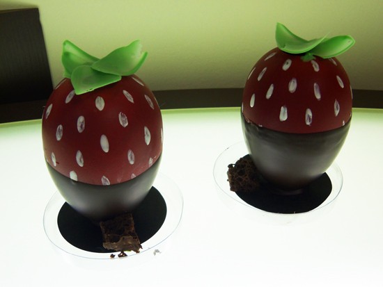 The chocolate-covered "strawberry" at RJ Chocolatier - Emily Wasserman