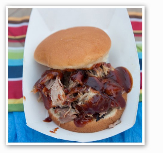 &nbsp;&nbsp;&nbsp;&nbsp;&nbsp;&nbsp;&nbsp;A pulled pork sandwich from PM BBQ. | Theo Welling