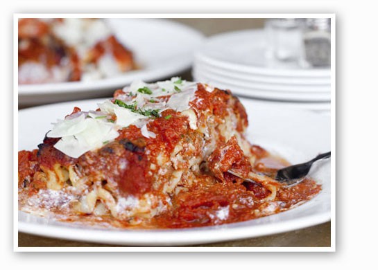 &nbsp;&nbsp;&nbsp;&nbsp;&nbsp;&nbsp;&nbsp;House-made lasagna with pork, beef, ricotta and parmigiano cheeses at Tavolo V. | Jennifer Silverberg