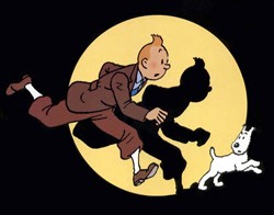Tintin, as drawn by Herg&eacute;. - Image via