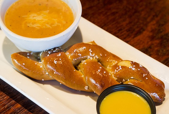 Pretzel with beer cheese soup. - Photos by Mabel Suen