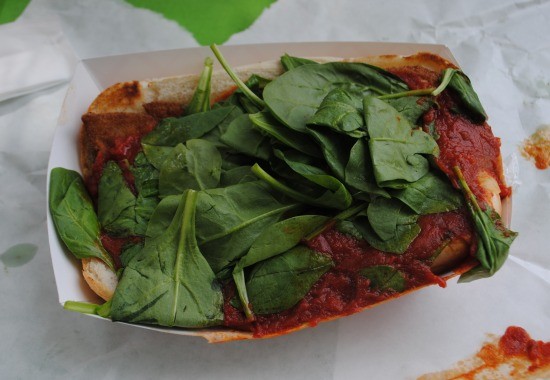 The "Eggplant Parm" in all of its saucy goodness. - Julia Gabbert