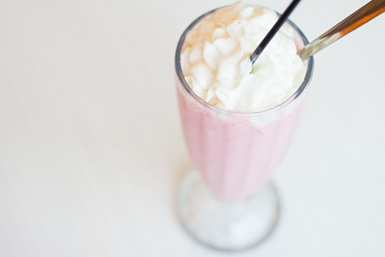 A strawberry milkshake. | Mabel Suen