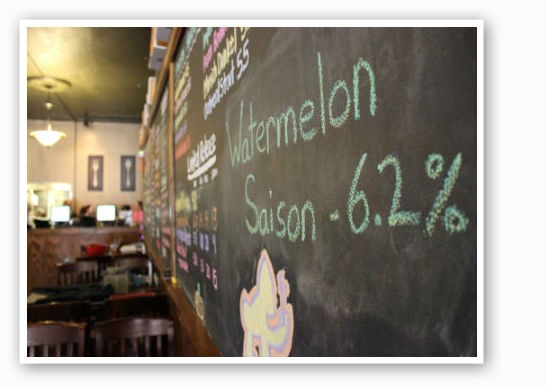 &nbsp;&nbsp;&nbsp;&nbsp;&nbsp;&nbsp;&nbsp;The old chalkboard with all the details -- Saison at 6.2 ABV | Pat Kohm