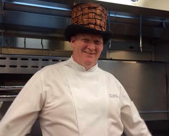 River City Casino's chef John Johnson in his signature bacon hat. | With complements of River City Casino