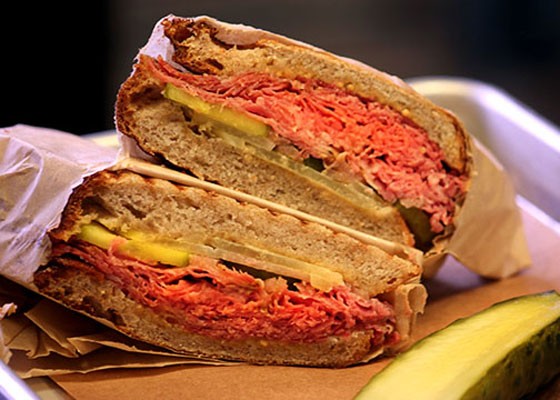 The pastrami sandwich at the Market at the Cheshire. | Kaitlin Steinberg
