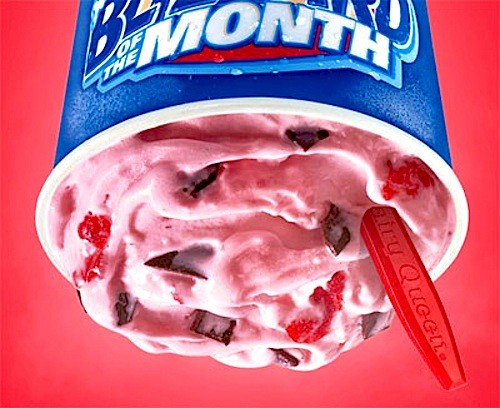 A Dairy Queen Choco Covered Strawberry Blizzard.