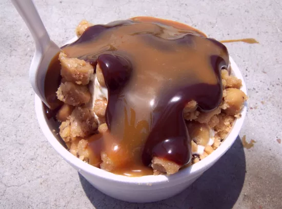 The "Cookie Monster Sundae" at Spanky's Frozen Custard. - Emily Wasserman