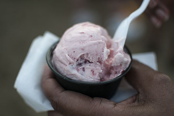 Strawberry ice cream from Oberweis Dairy. | Caroline Yoo