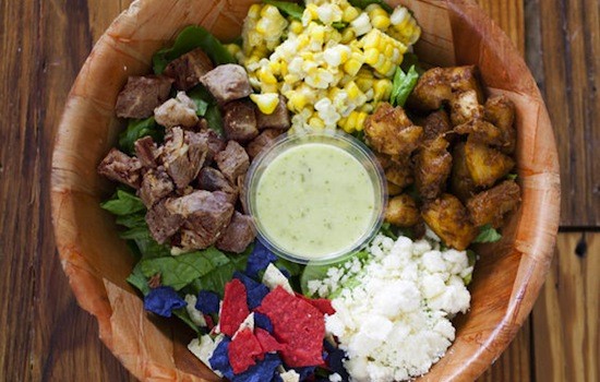 The "Pueblito" salad, unmixed, at Green Bean | Jennifer Silverberg