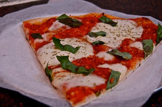 A slice of Epic's pizza Margherita - Ettie Berneking