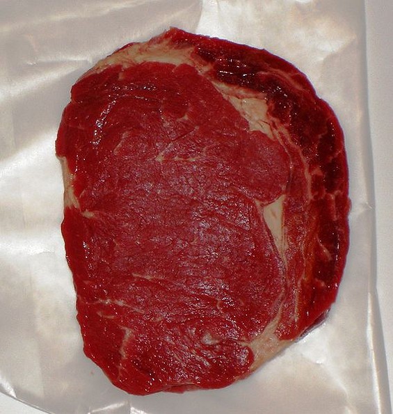 A rib-eye steak, the true American meal. - IMAGE VIA