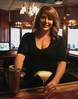 Bartender Melissa Pfeiffer and her key lime martini. - Chrissy Wilmes
