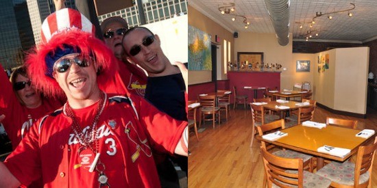 Cardinals fans would rather GO CRAZY than have a quiet, civilized dinner at Stellina. - Jon Gitchoff and Tara Mahadevan
