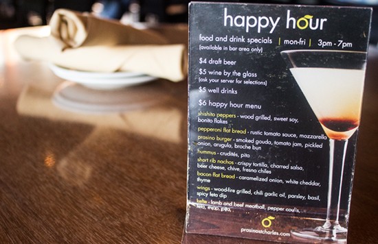 The happy-hour menu.