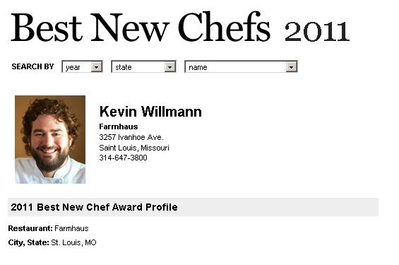 The Best New Chef 2011 profile of Farmhaus owner/chef Kevin Willmann - Screenshot: www.foodandwine.com