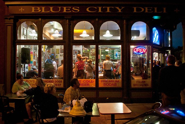 The view from outside Blues City Deli on Thursday evening. - Brian Heffernan