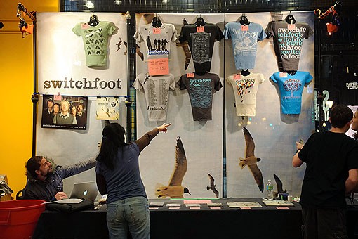 Switchfoot merch last night at Suite 100, adjacent to the Pageant. See more photos from last night here. - Photo: Todd Owyoung