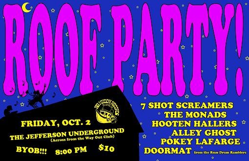 Show Flyer: Big Muddy Roof Party, Friday, October 2