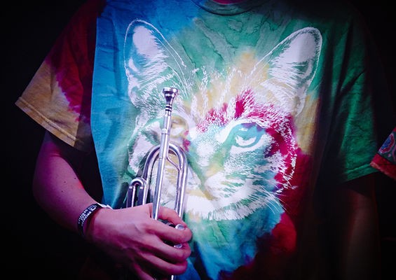 Everybody needs a tie-dyed cat shirt. Al Holliday & the East Side Rhythm Band as Joe Cocker. See more photos here. - Steve Truesdell