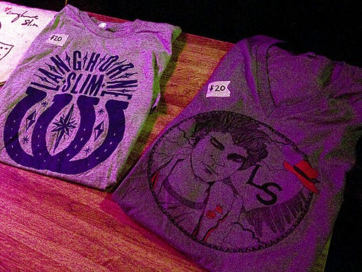 Langhorne Slim merch last nigh at Off Broadway. See the full slideshow from last night's show here. - Photo: Jon Gitchoff