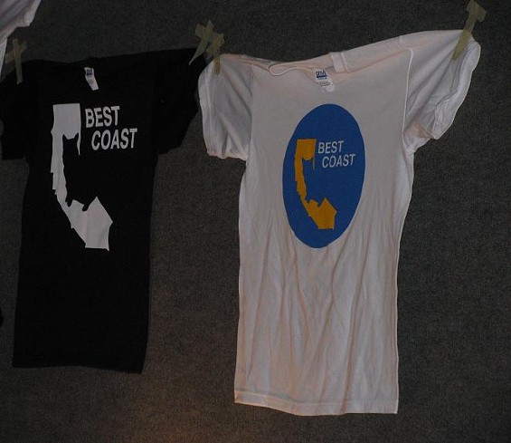 Best Coast's tshirts. Yes, that's Snacks the cat. - Annie Zaleski
