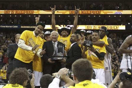 Despite being the subject of an atrocious "anthem" song, Mizzou managed to snag the Big 12 tournament title. - Jeff Moffett/Icon SMI AAH