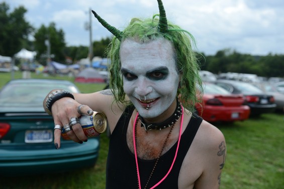 A juggalo photographed on Wednesday, the first day of the Gathering, 2013. - Nate "Igor" Smith