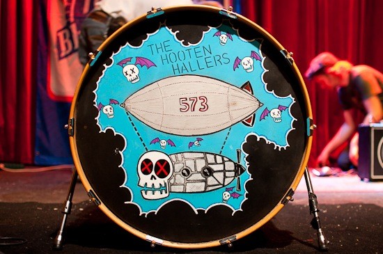 Andy Rehm's (of the Hooten Hallers) bass drum. He paints and designs most of the band's artwork and posters.