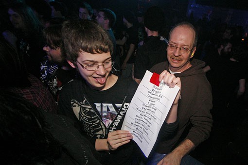 A Skeletonwitch fan with a set list last night at Fubar. See full slideshow here. - Photo: Nick Schnelle