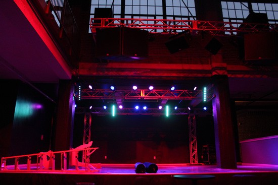 The stage at Plush. - Mabel Suen