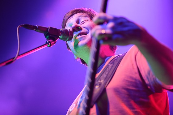 Rob Derhak of moe. performing at the Pageant on February 16, 2012. - Todd Owyoung
